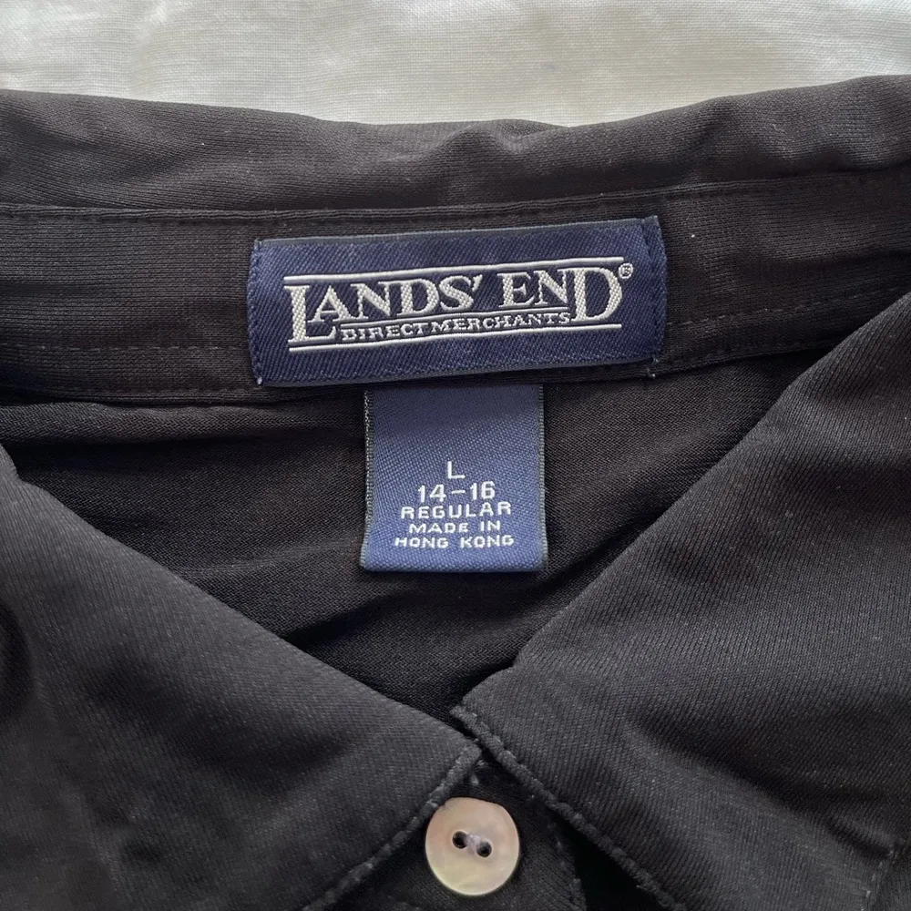 Black button up Lands End shirt - Image 3