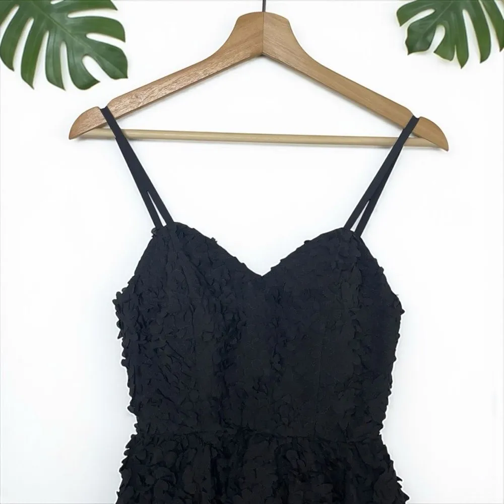 H&M Textured 3D Flower Petal Cocktail Dress in Black - Image 4