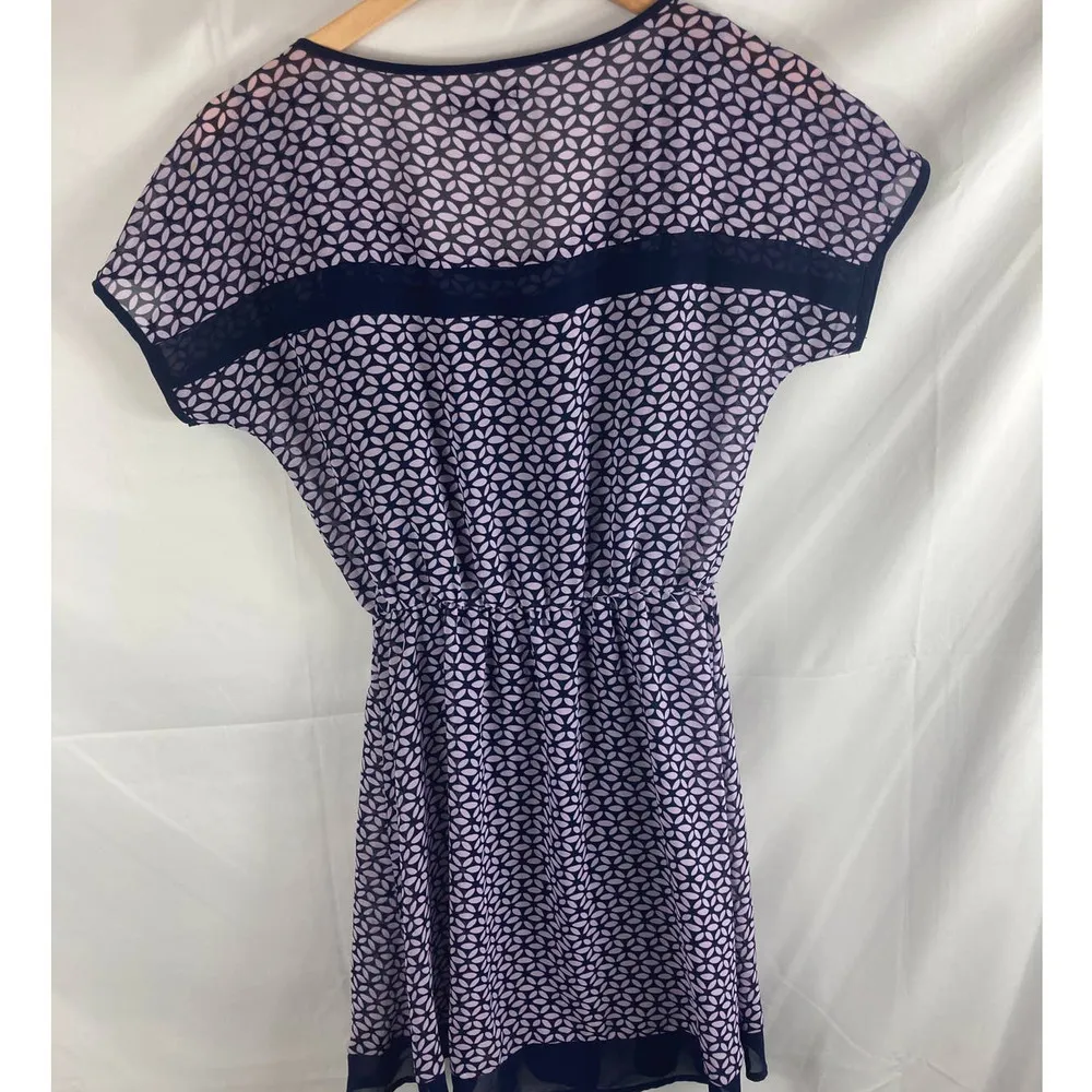 Gap Patterned Short Sleeve Purple dress XS - Image 4