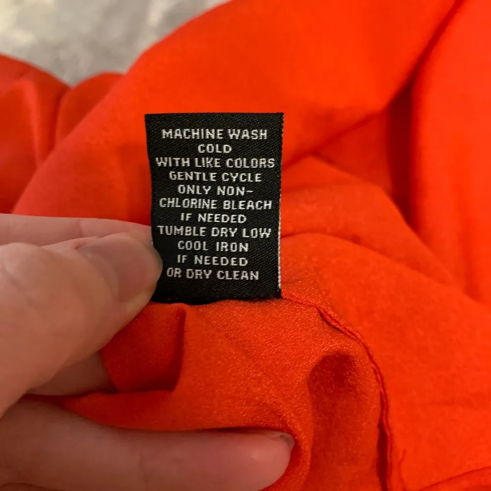 Premise Studio Women's Button Down Zipper Pocket Long Sleeve Blouse Red - Size S - Image 5