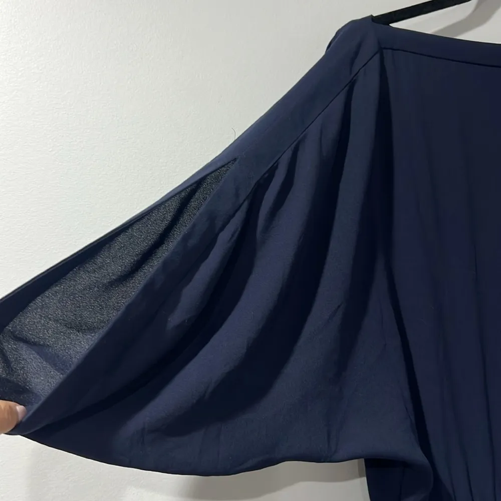 Diane Von Furstenburg DVF Dezi Jumpsuit Womens 10 Navy Blue - Image 4