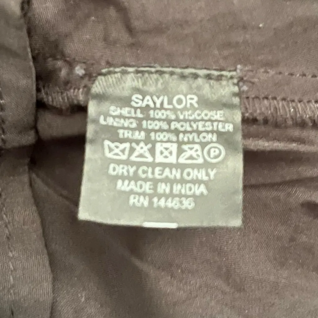 Saylor Fritz‎ Floral Print Long Sleeve Babydoll Dress Sz M Black Multi Floral - Image 11