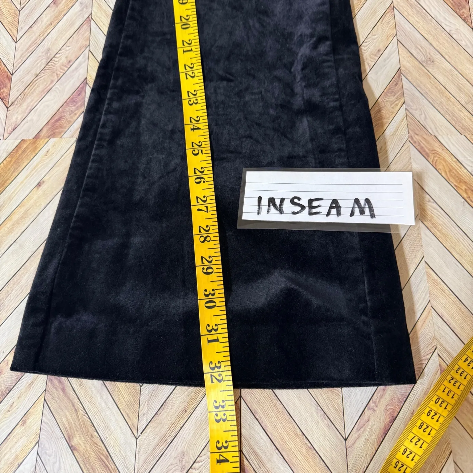 Anthropologie Velvet Flare Pants Black Side Zip Bootcut Women 4 Indie Goth Boho - Image 9