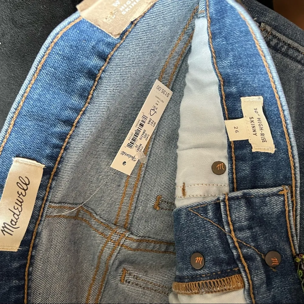 NWT Madewell 10” High Rise Skinny Jeans Blue 26 - Image 11