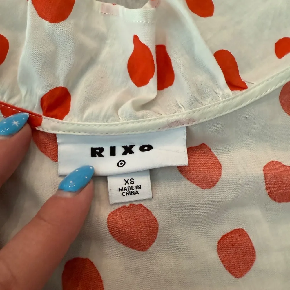 Coquette girl polka dot kimono dressing gown white duster romantic RIXO XS - Image 3