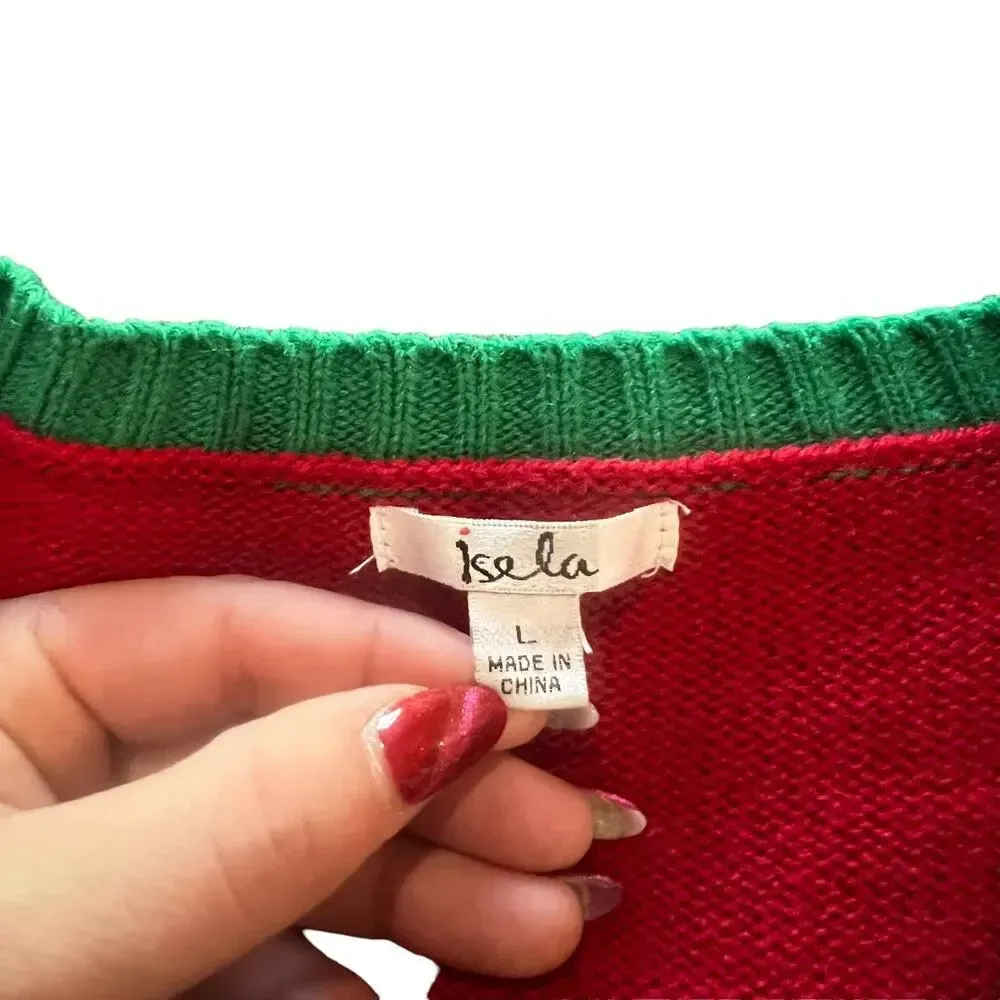 Isela Multicolor Llama Pullover Ugly Christmas Sweater Womens Size‎ Large - Image 5