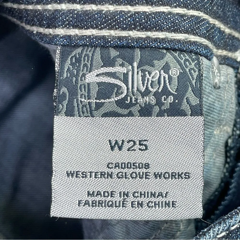 Silver Jeans Suki Mid Shorts Women's 25 Blue Low Rise 6" Inseam Dark Denim - Image 4