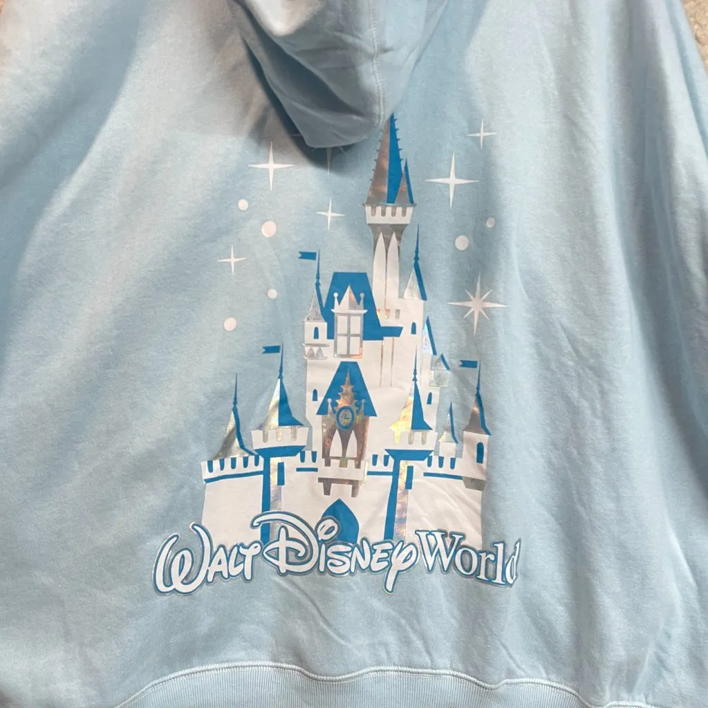2025 Disney Park Blue Cinderella Castle Hoodie D Sweatshirt Disney World 3X - Image 4