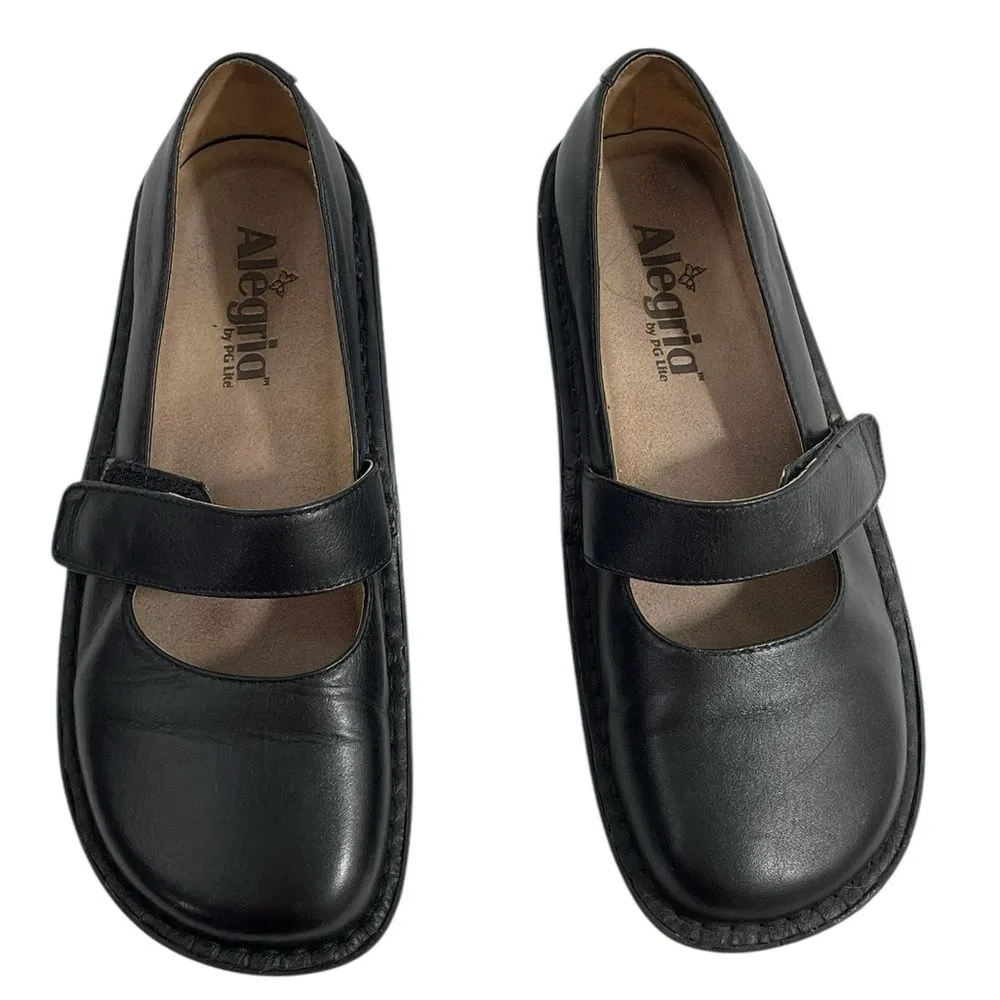 Alegria‎ Feliz FEL-601 Black Leather Mary Jane Comfort Shoes Size EU 37 - Image 2