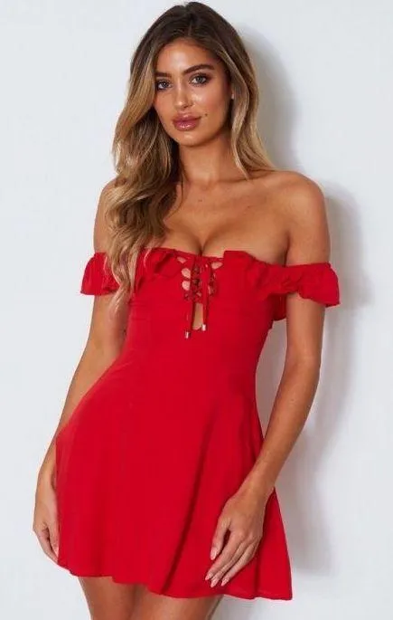 red lace dress with tights French Connection: Lizzy Dress, Red