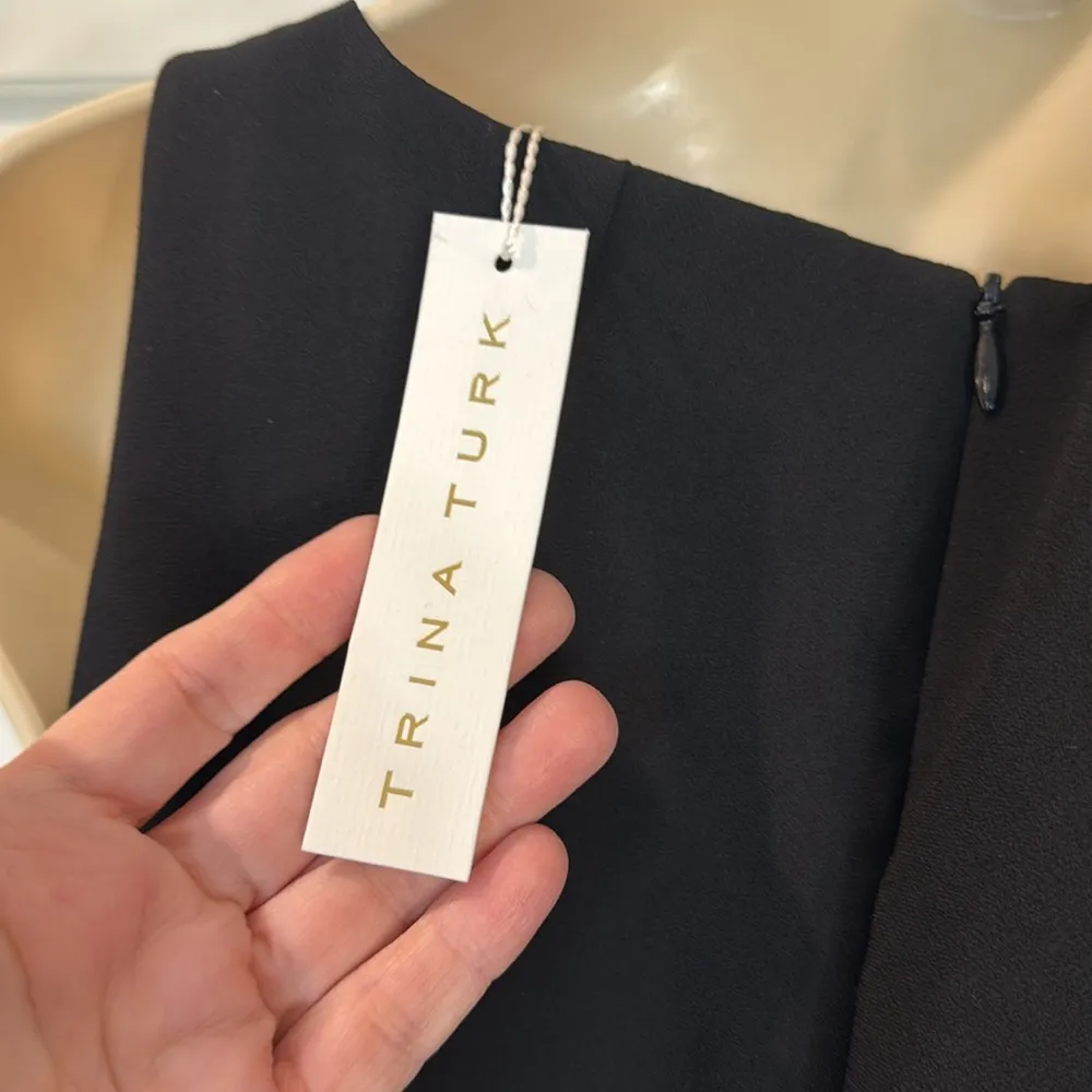 Trina Turk Ara Pom Pom Faille Maxi Sleeveless V Neck Dress 4 NWT - Image 8