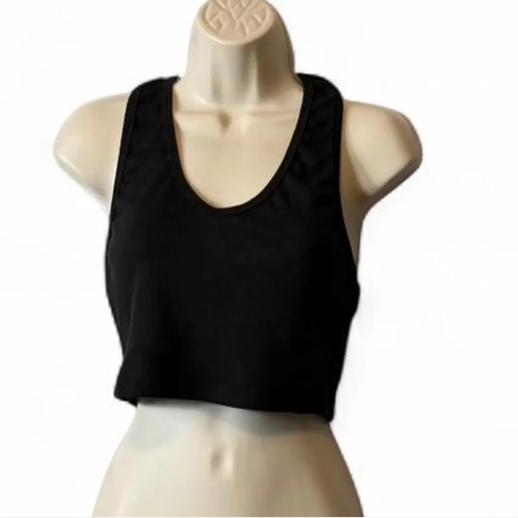 ‎Racerback Cropped Tank Top Black Size M - Image 2