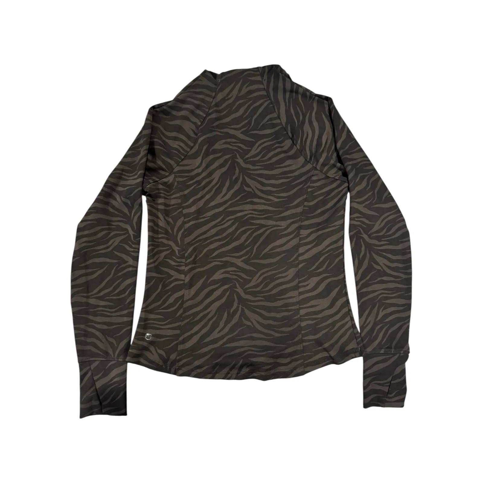 RBX Active Zebra Print Jacket Small Women’s Full Zip Long Sleeve Black Workout - Image 3