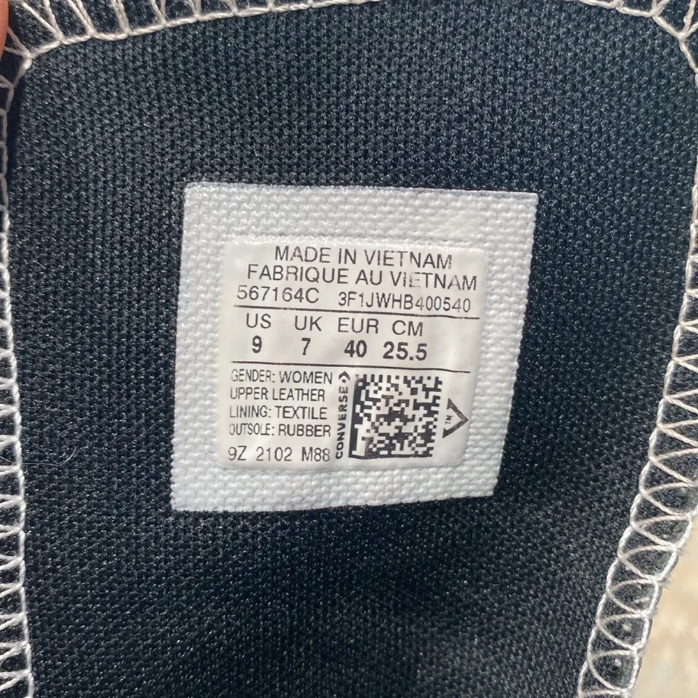 Converse All Star Lugged Leather High Top Black Sneakers Women’s 9 - Image 4