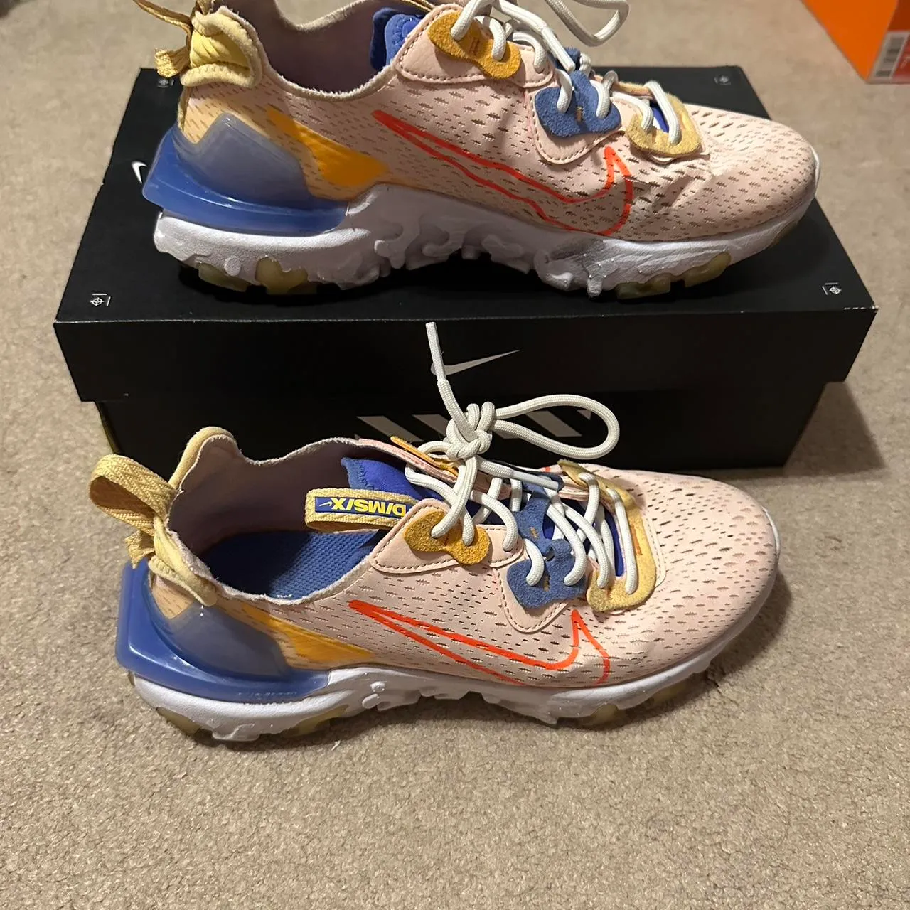 Nike Peach And Blue React Vision Sneakers - Image 2