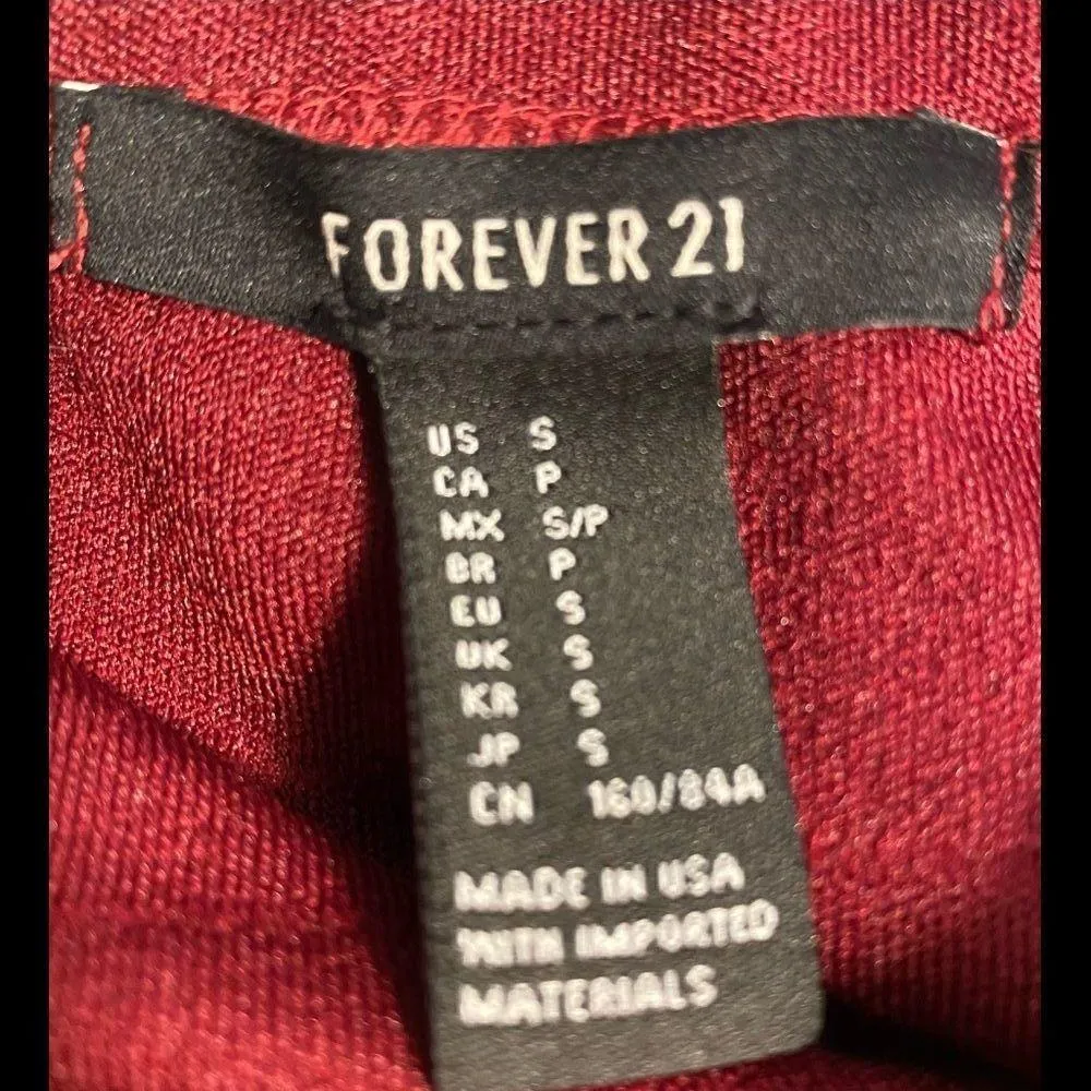 Forever 21 Sleeveless Burgundy Jumpsuit Size Small - Image 8