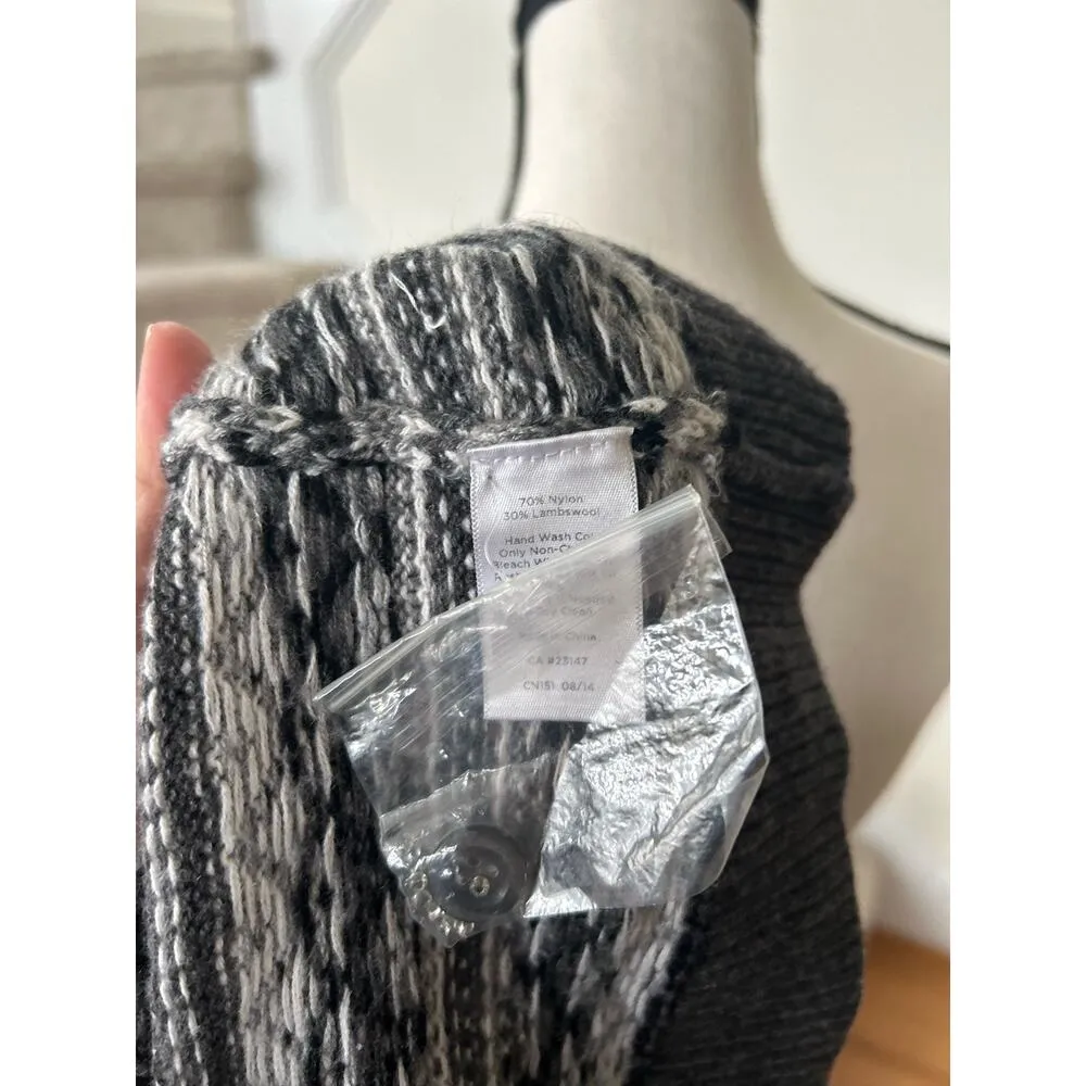 NWOT Talbots Wool Blend Grey Fair Isle Button Up Cardigan - Image 5