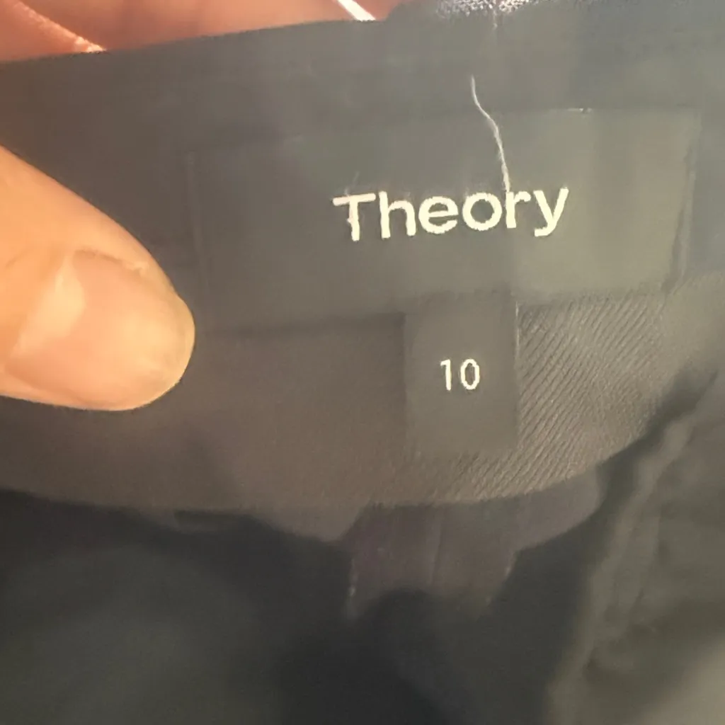 Theory Navy Trousers Size 10. Women’s Virgin Wool Blend Mid Rise Pants - Image 6