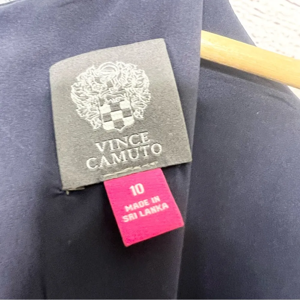 NWT Vince Camuto Floral Navy Blue & Pink Tiered Chiffon Dress Size 10 Medium - Image 11