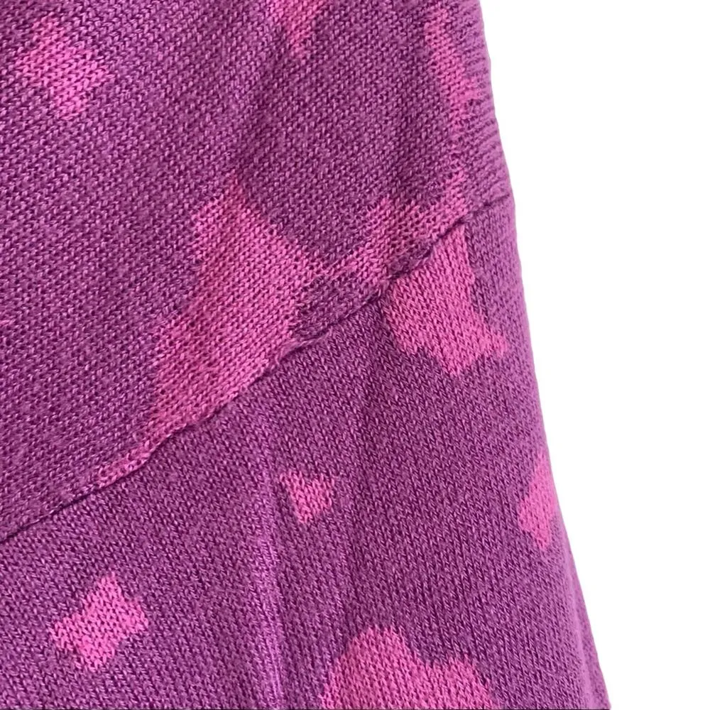 John + Jenn Fionne Flower Print Crop Long Sleeve Floral Sweater Purple Small - Image 12