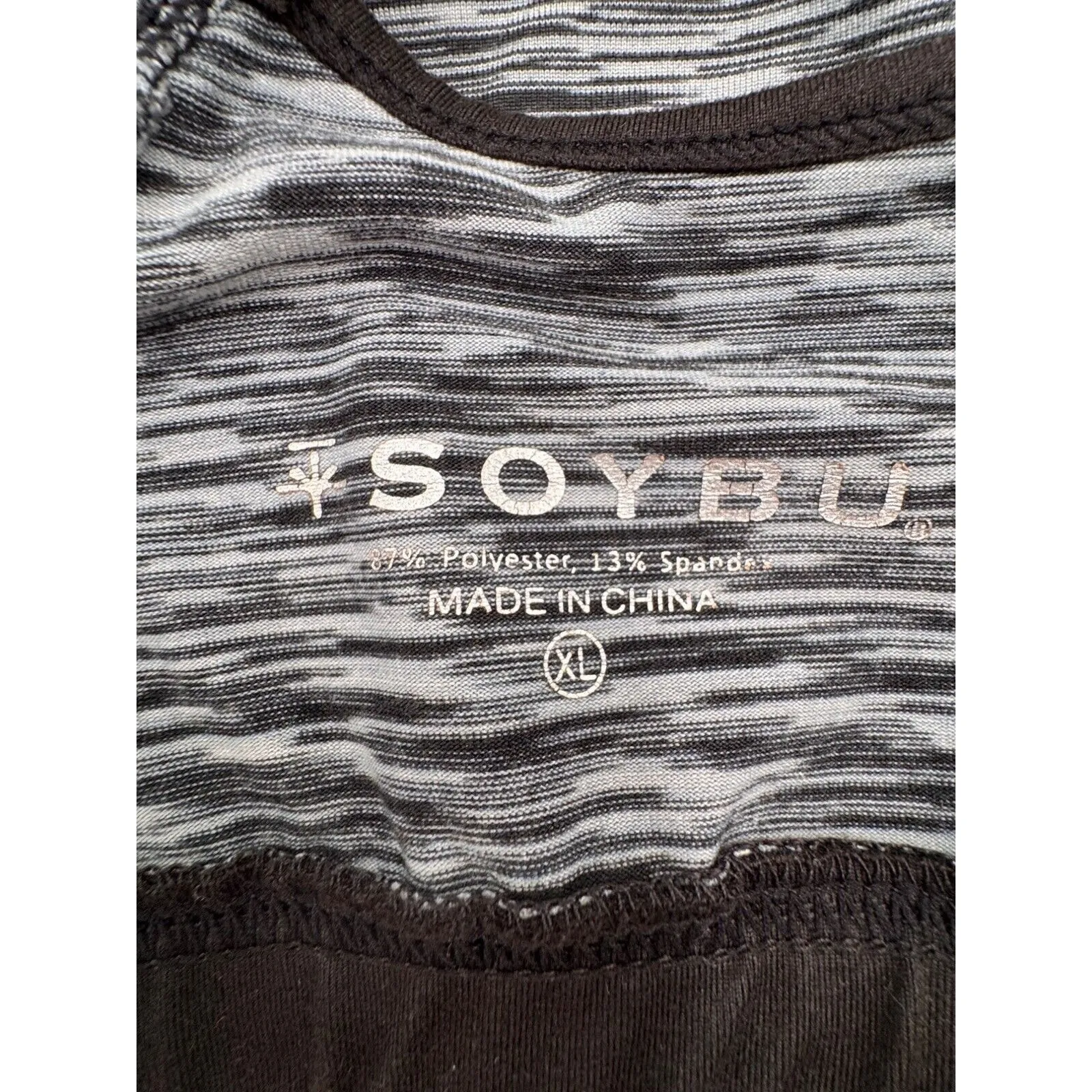 Soybu Sports Bra Womens XL Strappy Levity Black & Gray Polyester/Spandex - Image 8
