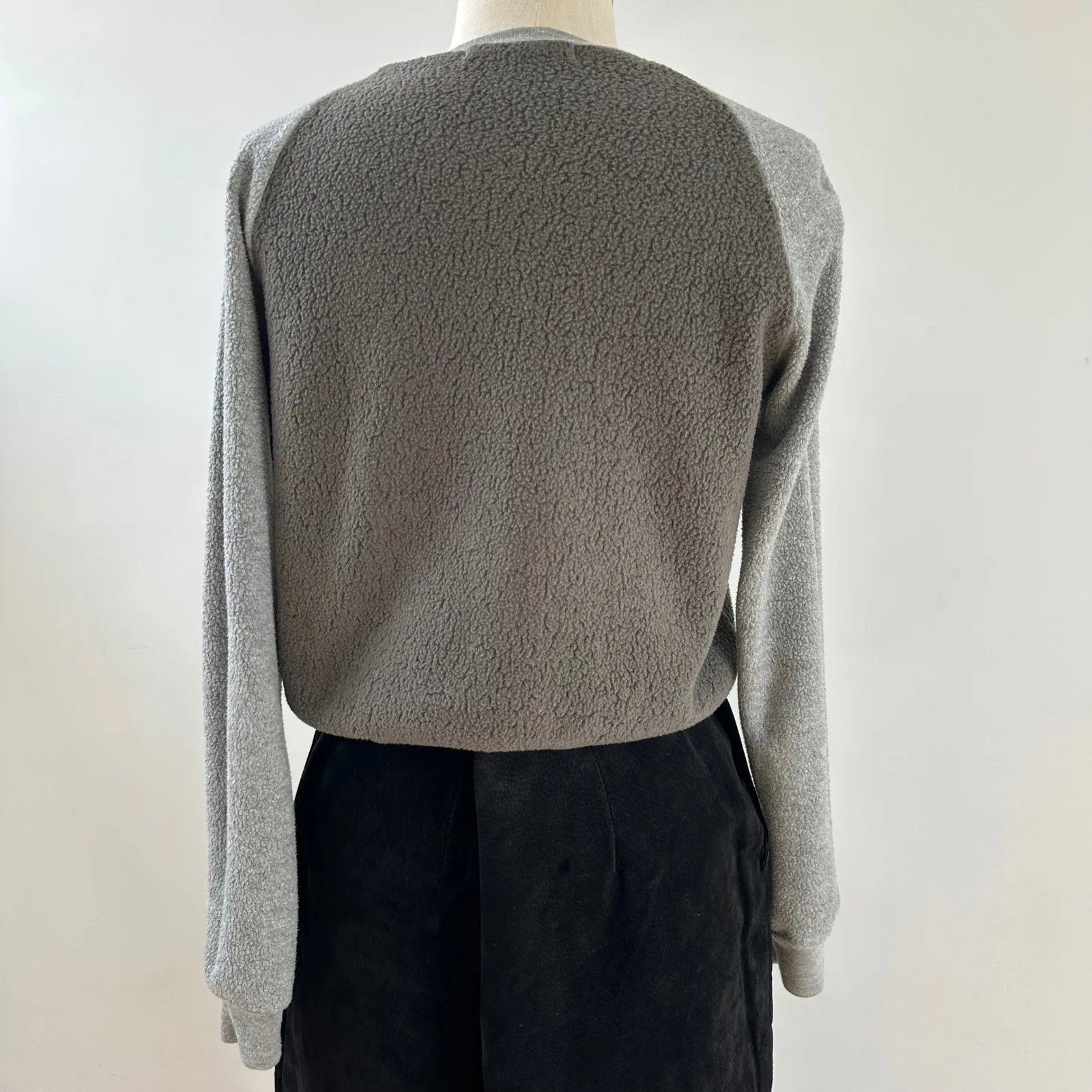 Project Social T Gray Raglan Sherpa Pullover Sweatshirt - XS‎ - Image 3