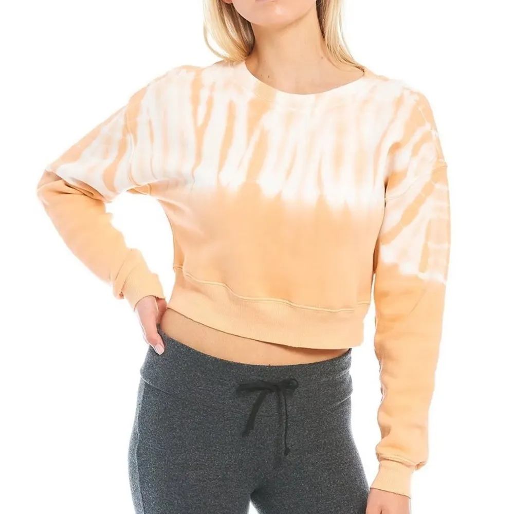 WILDFOX Cropped Melon Wash Regal Crew Neck Dolman Sleeve Pullover - Image 2