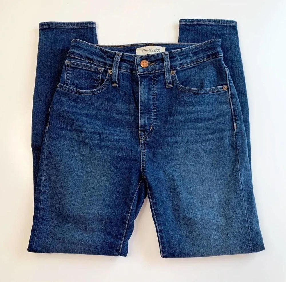 Madewell Curvy High Rise Skinny Jeans Dark Wash Blue Size 25 P Stretch Denim - Image 2