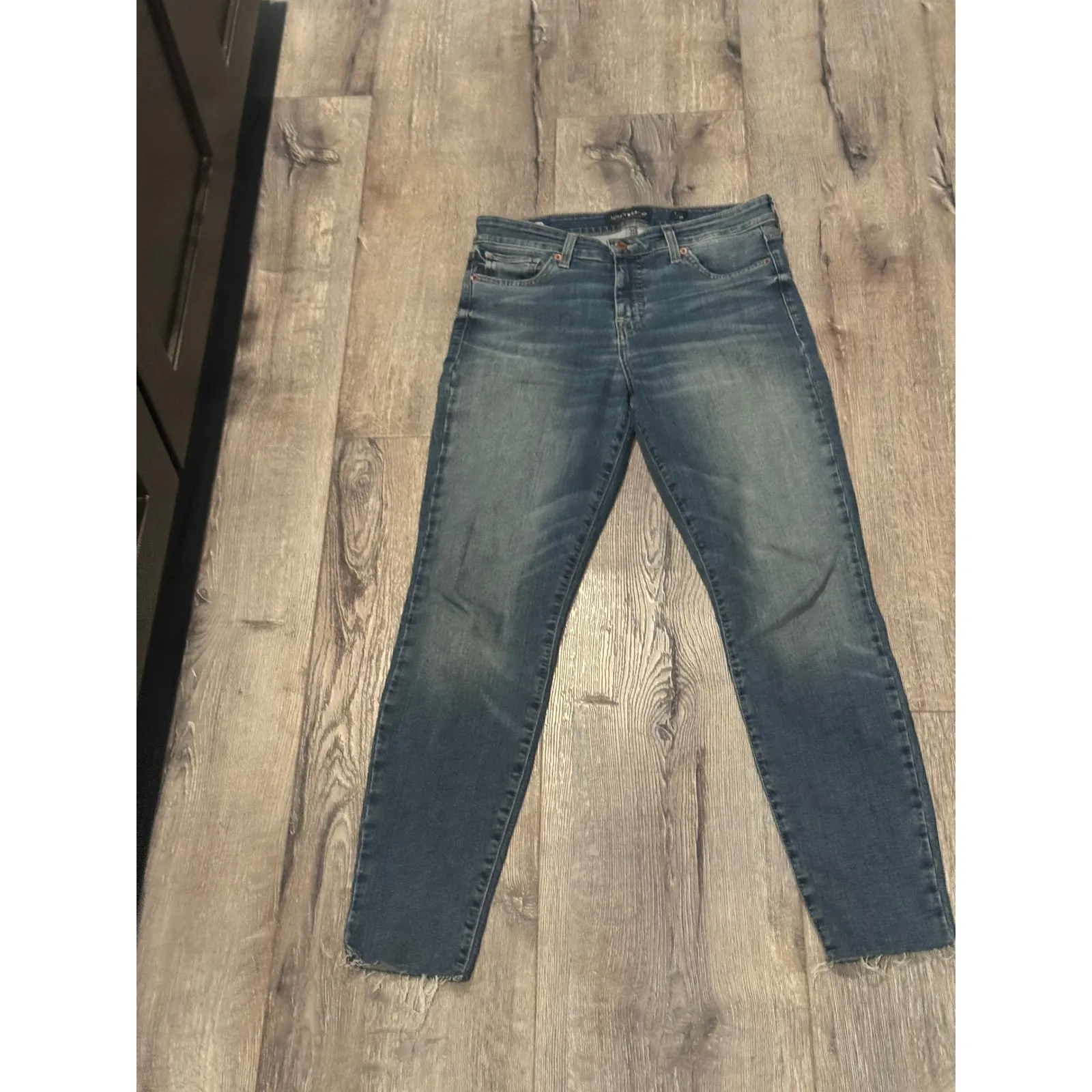 Lucky Brand Womens Jeans Size 6 28 High Rise Skinny Frayed Hem Blue Denim - Image 3