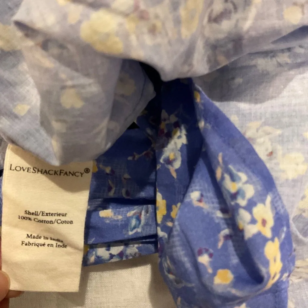 NWT LOVESHACKFANCY Angie Maxi Dress Blue Jay COTTON SZ6 - Image 8