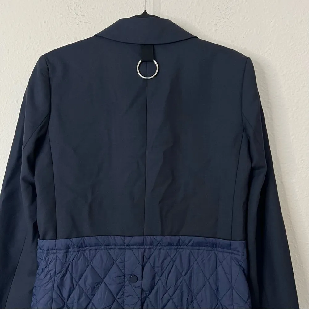 Tibi Wool Blend Quilted Oversized Blazer in Navy Blue Size 0 - Image 10