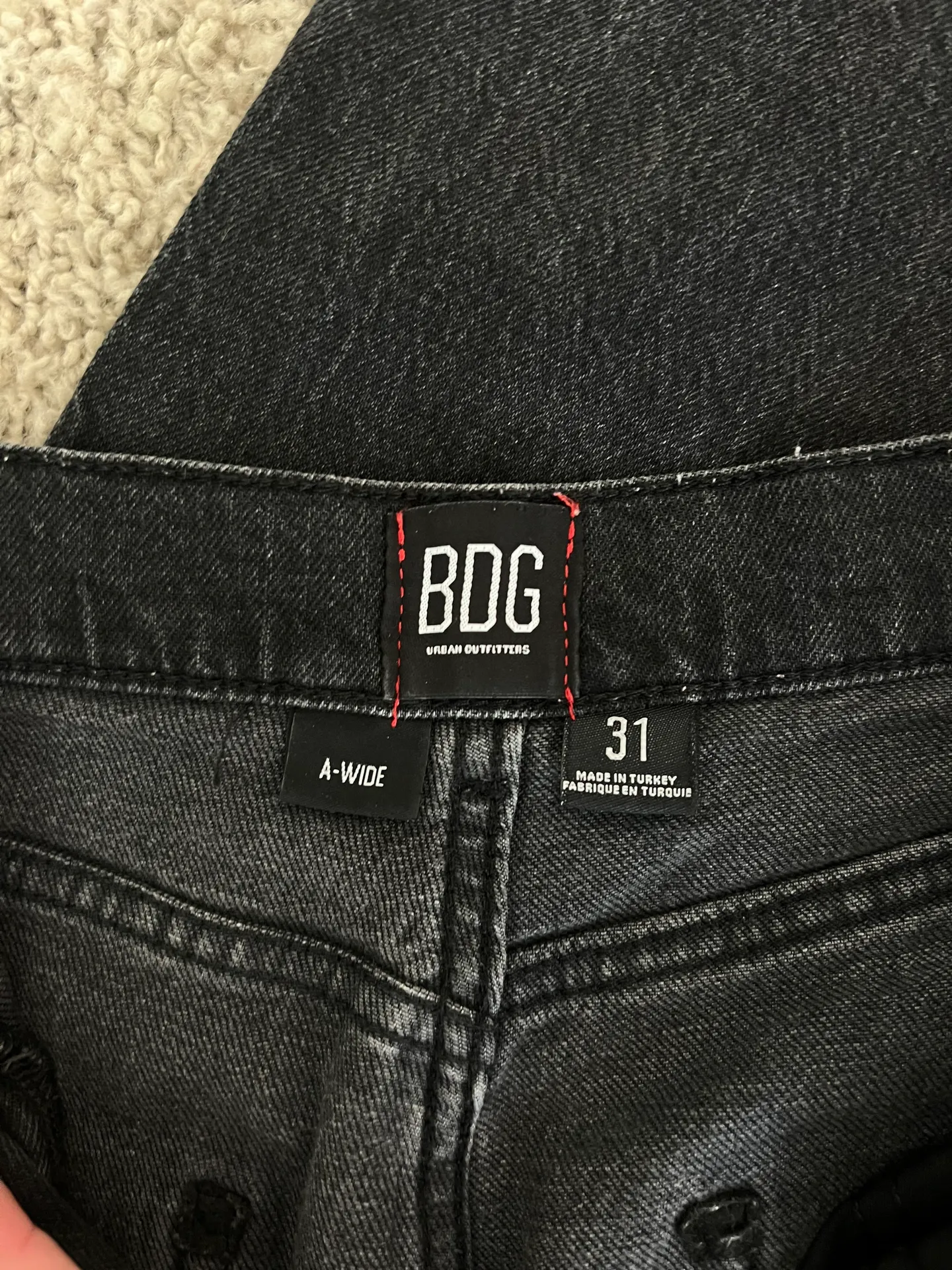 BDG A Wide Baggy Black Jeans - Image 6