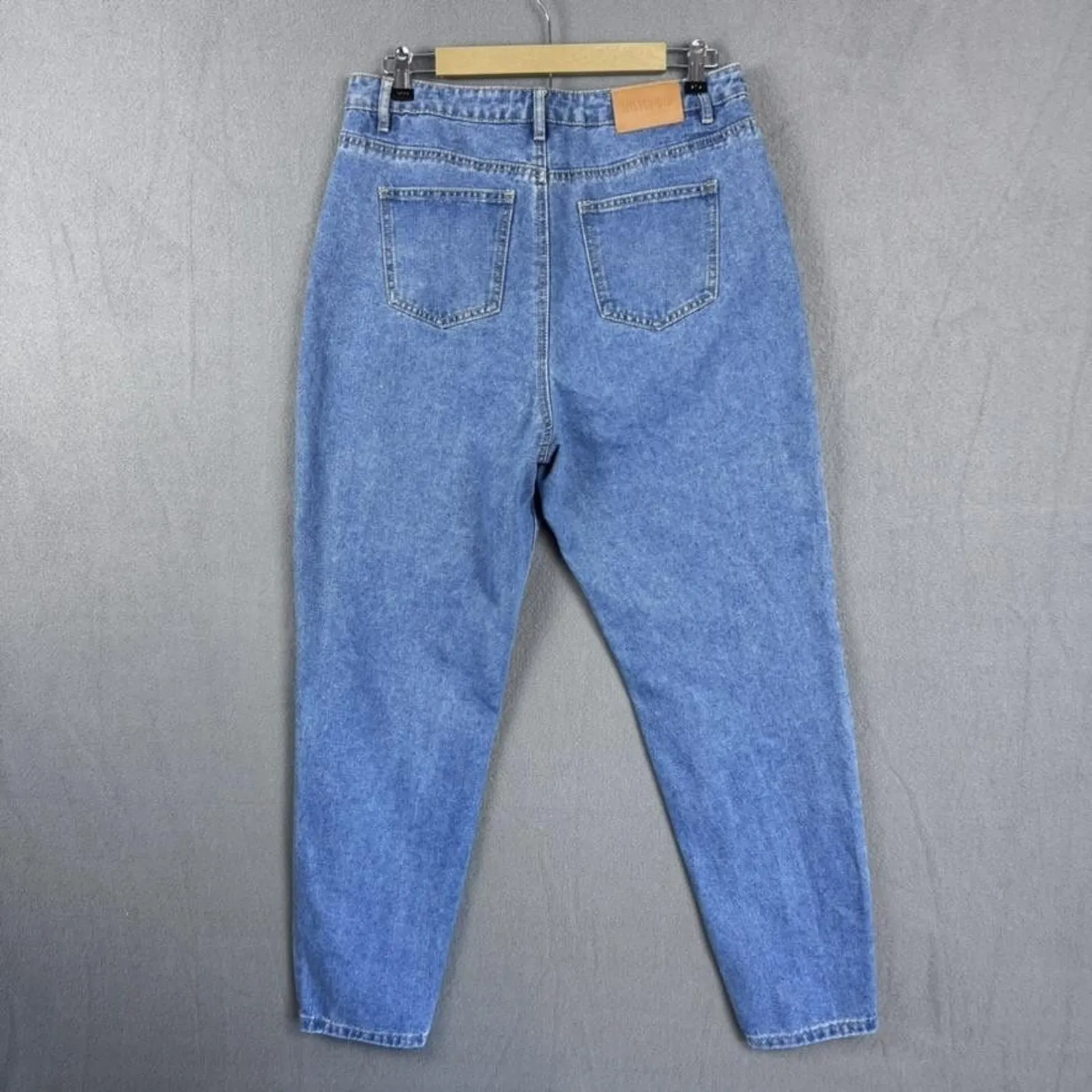 Missguided Jeans Womens 10 Blue High Rise Tapered Leg Mom Denim Pants Zip Fly - Image 2