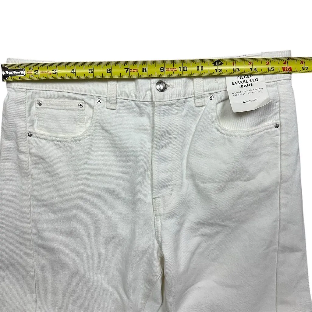 NWT Madewell Women's White Wide-Leg Barrel Denim Jeans Size 28 Summer Preppy - Image 10