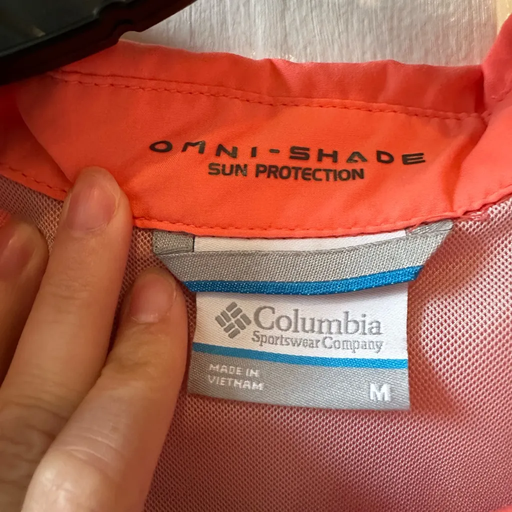 Columbia Women's Vibrant Coral Button-Down Shirt - Image 2