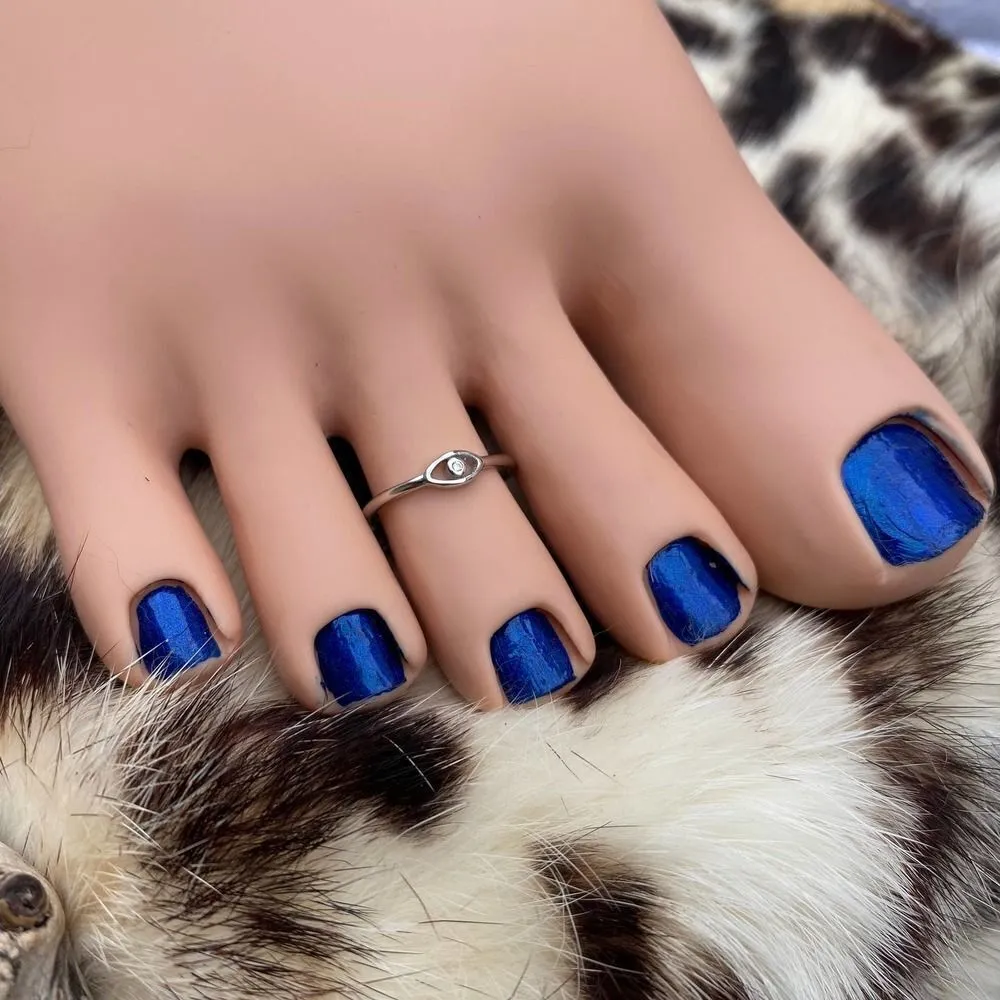 Evil Eye CZ Sterling Silver Toe Ring - Image 3