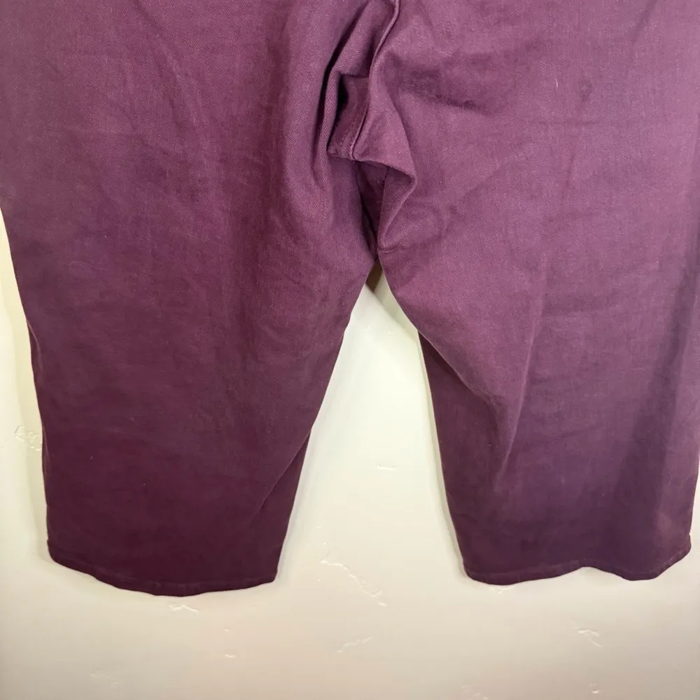 Judy Blue Tummy Control Oxblood High Rise Wide Leg Crop‎ Jeans Plus Size 18 W - Image 10