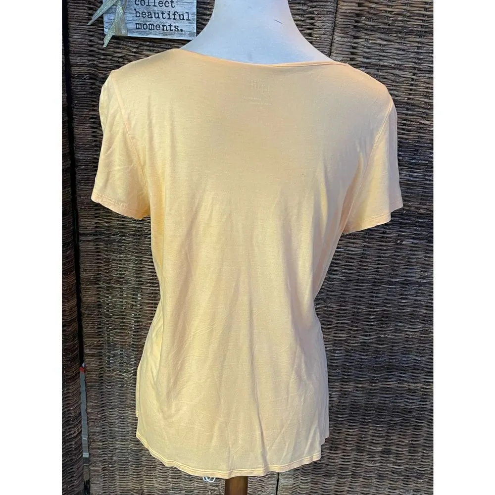 J.Jill Light Orange/Yellow Braided Collar T - Image 2