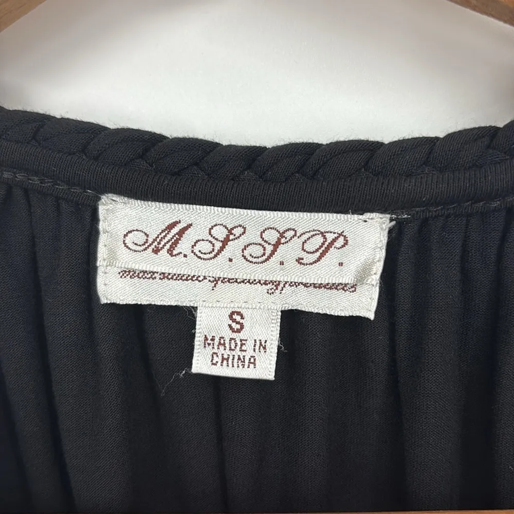 Max Studio Halter Cross Front Tank Top Women’s Size Small in Black - Image 3