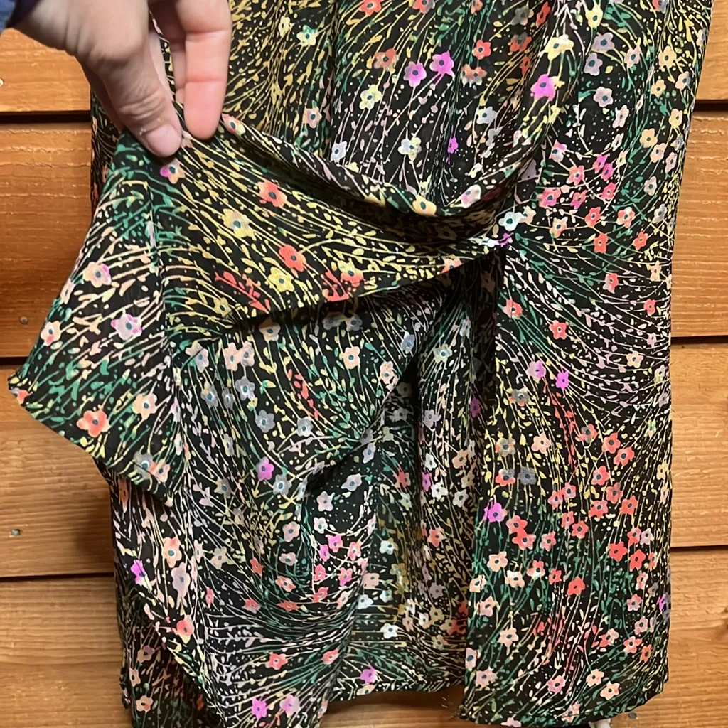 Anthropologie Valencia Multi Floral Maxi Dress Akemi + Kin Duster Button V Neck - Image 7