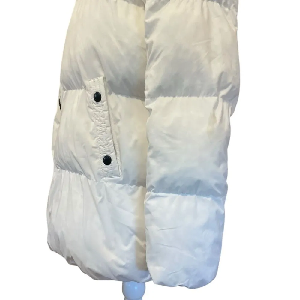 Sam Edelman White Puffer Jacket With Faux Fur Hood Womens Size Small - Image 6