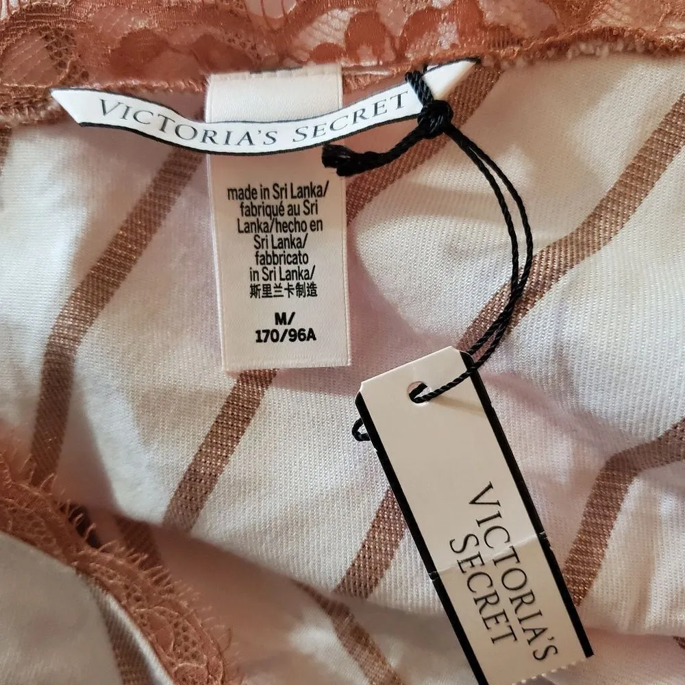 NWT Victoria's Secret Pink Striped Pajama Tank Top (M) - Image 8