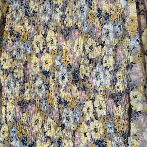 Pleione Purple and Yellow Blouse Vibrant Top‎ Rouching size M New Fairy Cottage - Image 10