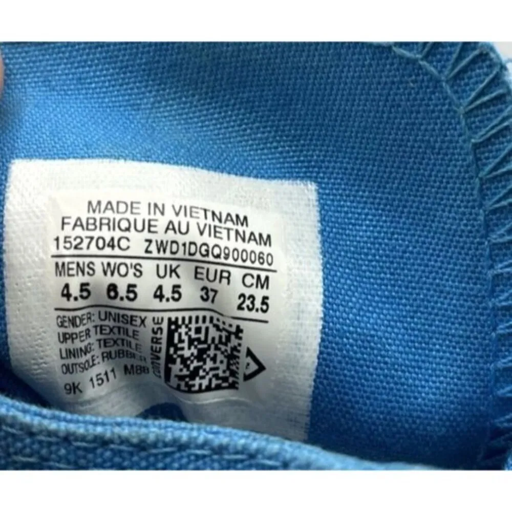 Converse Sneakers‎ Womens 6.5 Monochrome Turquoise High Top Canvas Mens 4.5 - Image 7