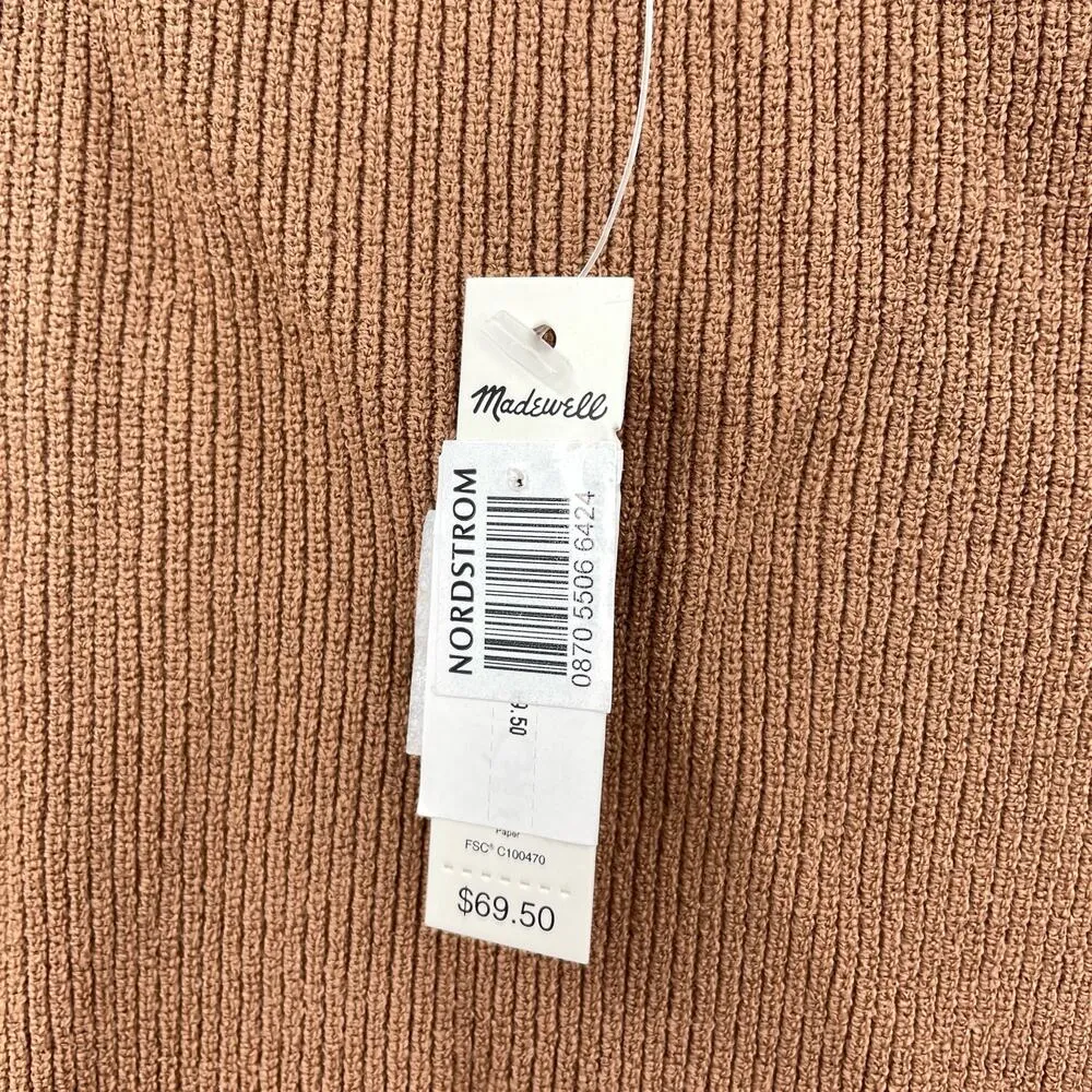 Madewell Top Womens XS Tank Bradbury Sweater Square Neck Brown NWT - Image 5