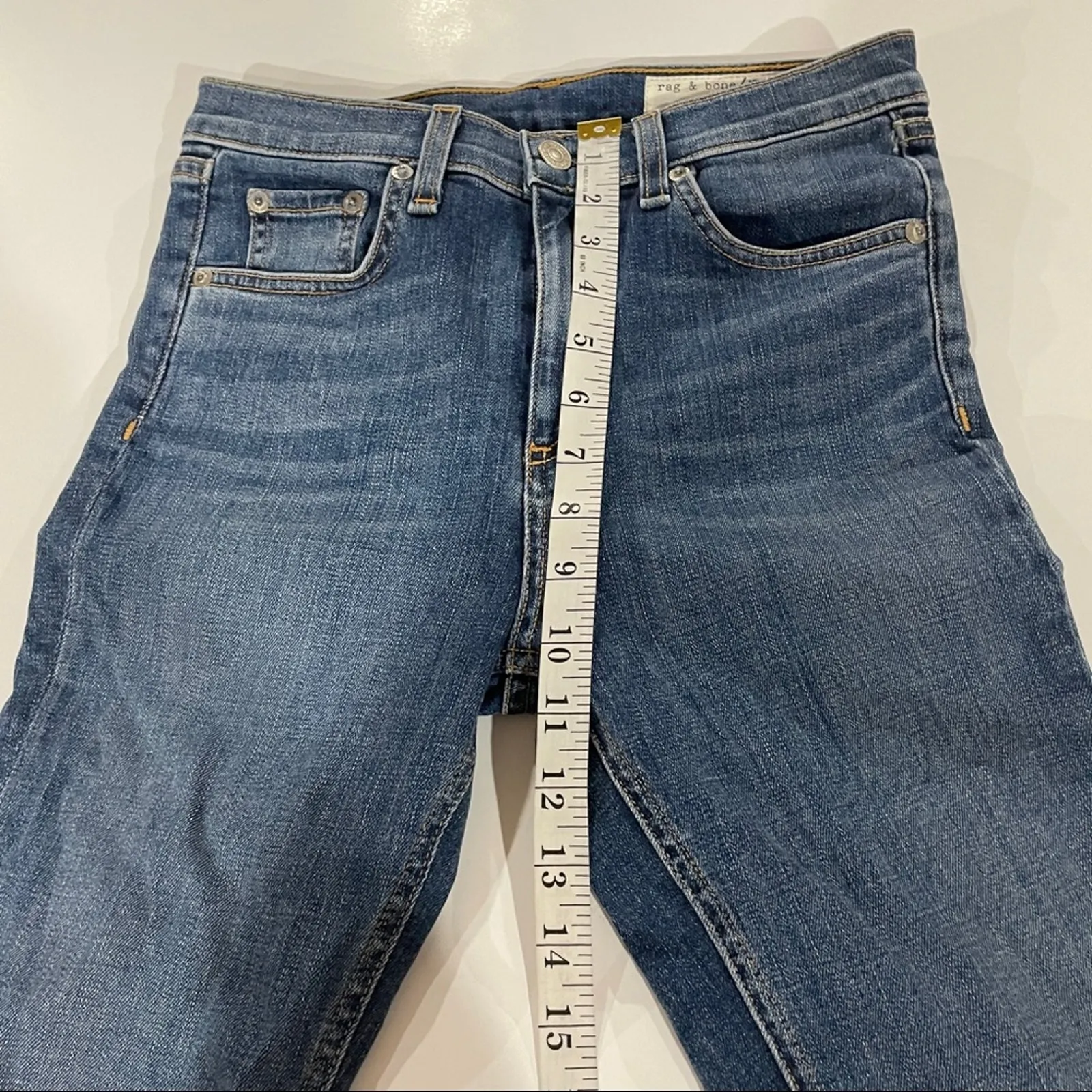 Rag & Bone Hana High Rise Slim Fit Cropped Bootcut Fringe Hem Jeans Size 26‎ - Image 9