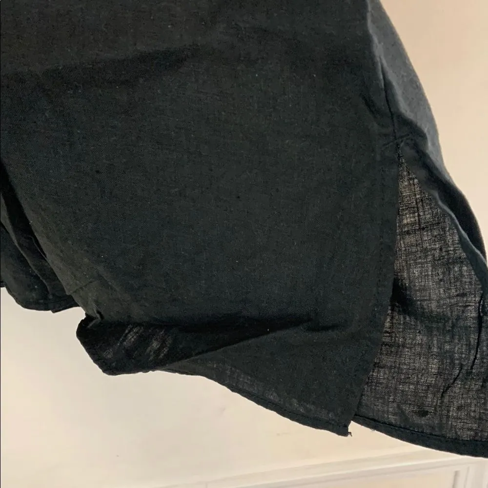 Valerie Steven’s Woman Sz 1X 100% Linen Black Button-Up Shirt - Image 3