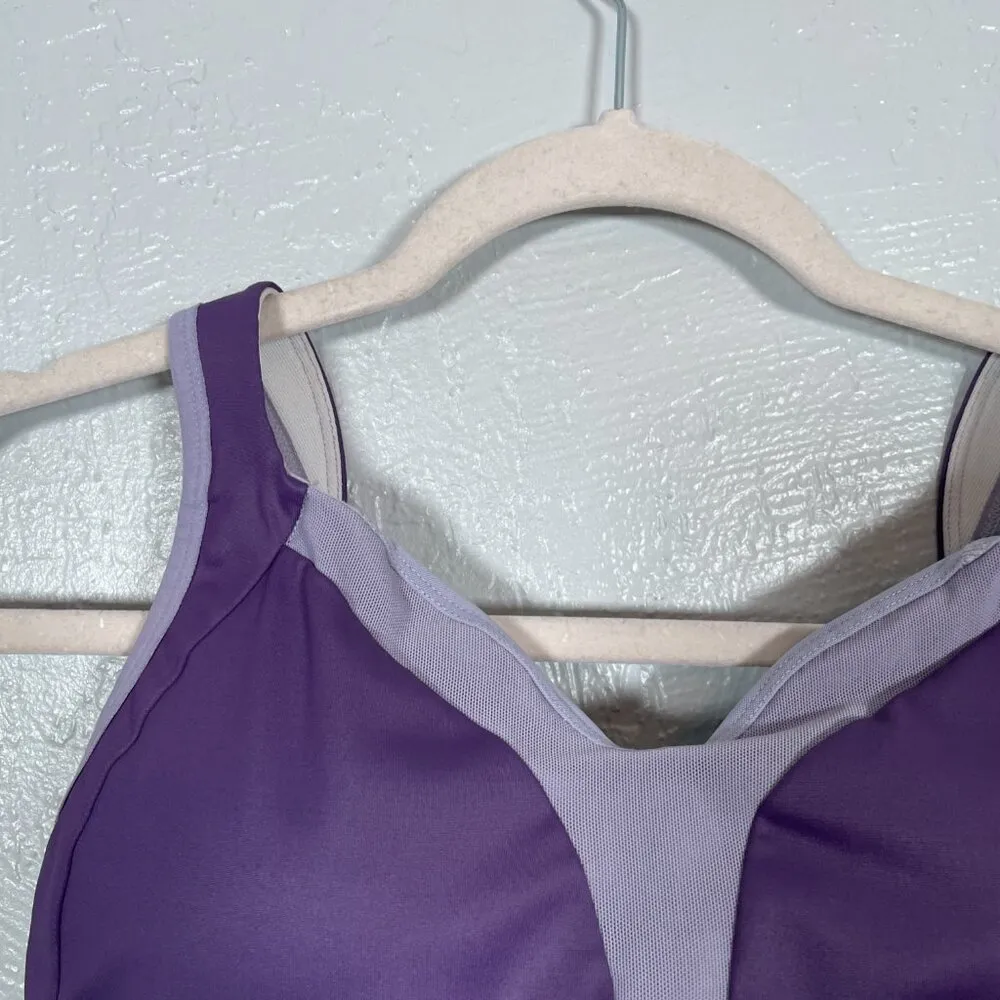 Moving Comfort Women M 34CD-38C Purple Sports Bra High Impact Padded Running - Image 3