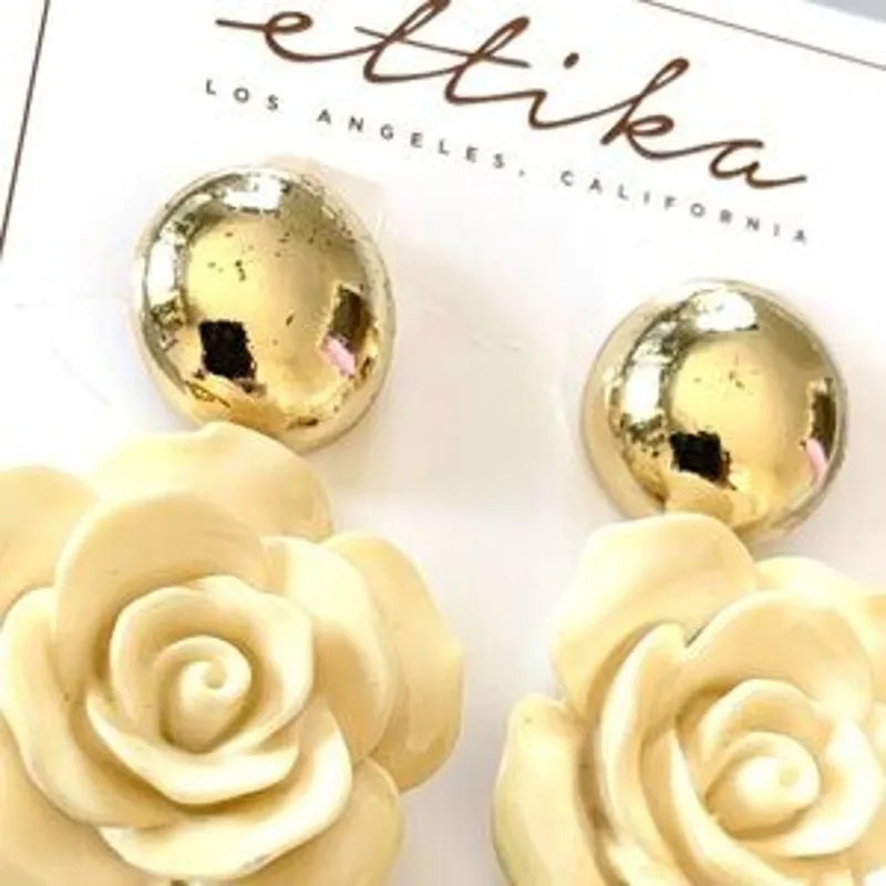 Ettika  Flower Statement Earrings REVOLVE NWT NEW Retail $45 - Image 5