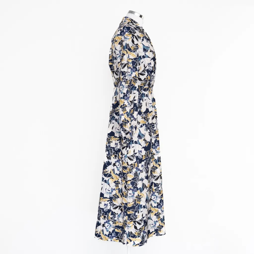 Kay Unger - Abstract Print Long-Sleeve Midi Dress - Image 4